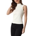 thumbnail image 4 of INSPIRE CHIC Mock Neck Tank Top for Women's Stand Collar Sleeveless Ribbed Knit Tops XL White, 4 of 6