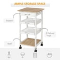 thumbnail image 4 of HOMCOM Slim Kitchen Island Rolling Trolley with Drawer and wheels, White, 4 of 10