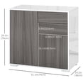 thumbnail image 3 of HOMCOM High Gloss Buffet Sideboard with Drawers Kitchen Storage Cabinet, 3 of 10