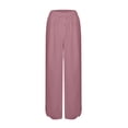 thumbnail image 5 of Diufon Wide Leg Pants for Women Button Down Cotton Linen Straight Pants Casual Solid Color Side Split Trousers, 5 of 5