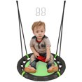 thumbnail image 1 of Qaba Saucer Tree Swing for Kids, 24 inch Round Flying Swing Seat, Green, 1 of 9