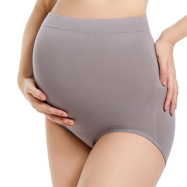 MeetoTime Women's Maternity High Waist Underwear Pregnancy Seamless Soft Briefs Stretch Support Hipster Panties