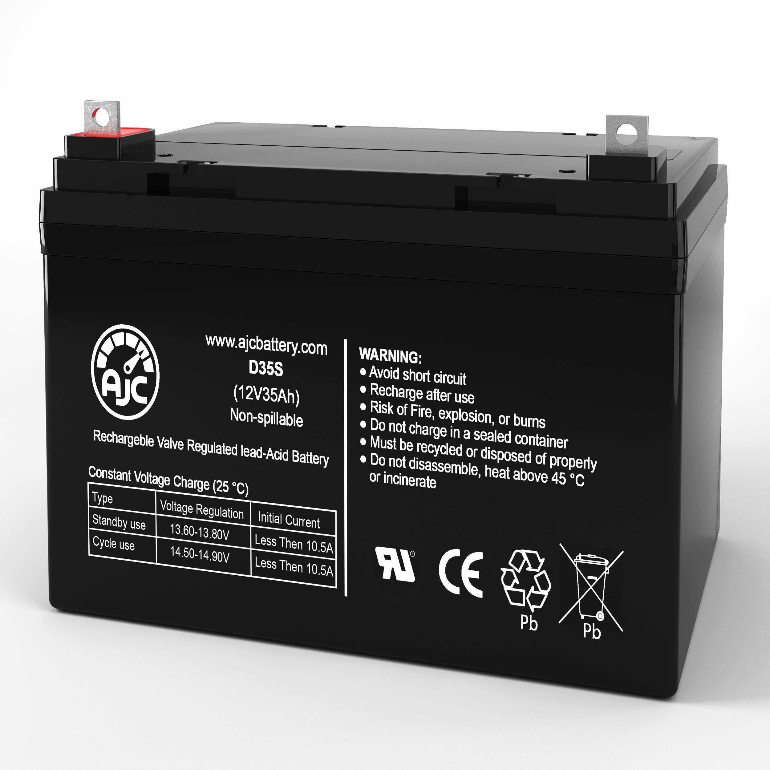 Pride Mobility Jet 3 12V 35Ah Wheelchair Battery - This Is an AJC Brand Replacement