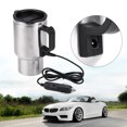 thumbnail image 1 of Coffee Mug, Pratical Coffee Cup, Silver + Black 450ml Stainless Steel 12V Power Source Cars Home Use Travel Use For Prevent Burns, 1 of 8