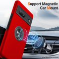 thumbnail image 3 of KOMI for Google Pixel 7 Case, Slim Fit Shockproof Protective Case for Pixel 7, Military-Grade Drop Protection with Ring Kickstand [Magnetic Car Mount Feature] Case for Google Pixel 7-Red, 3 of 5