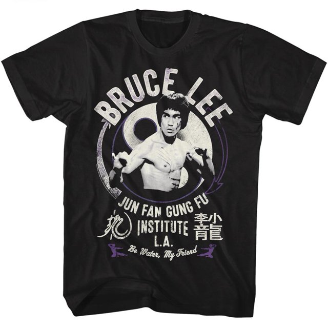 Bruce Lee Jun Fan Gung Fu Institute L.A. Black Adult T-Shirt Tee