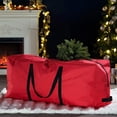thumbnail image 4 of Qiulaii 2pcs Christmas Tree Storage Bag with Double Zipper - Large Capacity Protective Cover for Artificial Trees - Durable Cloth Storage Solution for Attic Garage Home Organization 122*38*51cm, 4 of 4