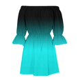 thumbnail image 5 of Kcodviy Robe d'Été Midi à Épaules Dénudées pour Femme, Robe d'Été Ample à Imprimé Floral Boho, Robe pour Femme, Blouse à Manches Évasées, Robes d'Été Mini avec Mi-Longues, Robe d'Été pour Femme à Manches Longues, 5 of 5