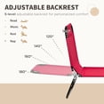 thumbnail image 4 of Outsunny Ensemble de 2 Chaises Longues d'Extérieur Pliantes, Dossier Réglable, Rouge, 4 of 10