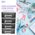thumbnail image 3 of Miangastore Household Four-layer Storage Cabinet Plastic Drawer Closet Portable Multifunction Dustproof Storage Rack Organizer Furniture (White Frame and Transparent Black), 3 of 9