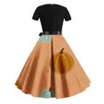 thumbnail image 3 of Robes pour Femmes 2024 Été Surdimensionnées Halloween Décontractées à Manches Courtes à Col Rond avec Ceinture Irrégulières Imprimées Robe Longue Rabais de 50 % Liquidation!, 3 of 3