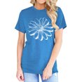 thumbnail image 3 of Nlife Women Sunflower Print Crew Neck Short Sleeves Top, 3 of 7