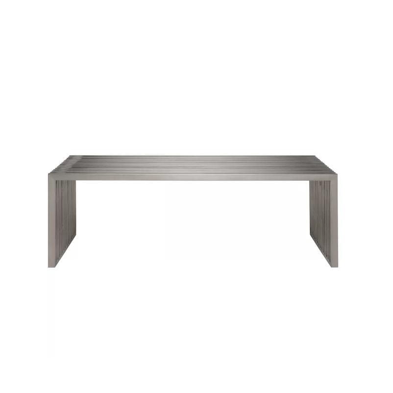 Vixey Medium Bench in Chrome, Metal Bench, Brushed Bench in Chrome, Medium Metal Bench, Entry Bench, Metal Modern Bench in Brushed finish