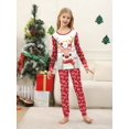 thumbnail image 3 of Cute Reindeer Print Family Matching Pajama Set for Youngsters Top & Pants Christmas, 3 of 5