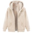 thumbnail image 2 of LOVZFMLL Vestes pour Femmes Sweat à Capuche en Polaire Imprimée à la Mode, 2 of 4