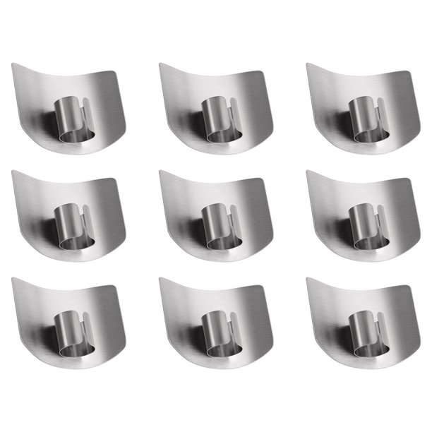 Niupiour Lot de 4 protège-doigts en acier inoxydable pour couper, trancher, couper en dés, hacher des légumes, outil de cuisine pour éviter les blessures Niupiour Lot de 4 protège-doigts en acier inoxydable pour couper, trancher, couper en dés, hacher des légumes, outil de cuisine pour éviter les blessures