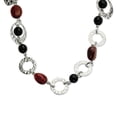 thumbnail image 1 of Collier Pendentif en Acier Inoxydable Ovales Onyx Pierre Océan Breloque Perle Station, 1 of 7