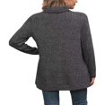 thumbnail image 4 of Haut à Col Roulé Côtelé pour Femmes - Chemise Basique à Manches Longues avec Fente Latérale, 4 of 5