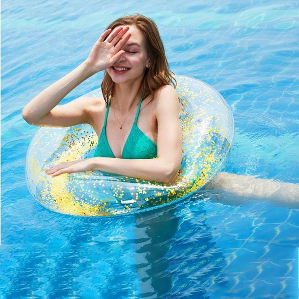 Anneau de Natation Gonflable, Bouée de Nage d'Été Durable de Forme Ronde pour Piscine Plage Fête, Jouets de Piscine Amusants pour Enfants Adultes Activités Aquatiques Amusantes