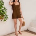 thumbnail image 2 of FAOWME Girls Solid Colored Short Overalls Kids Coffee 5-6Years, 2 of 8