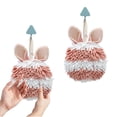 thumbnail image 3 of EGNMCR Rabbit Ear Crown Chenille Hand Towel Cute Hanging Hand Wipe Ball Hand Towel Thickened Absorbent Hangable Multifunctional Hand Towel hand washcloths, 3 of 5