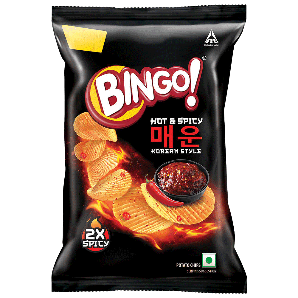 Sunfeast Bingo Original Style Potato Chips- Hot & Spicy Korean Style 90g