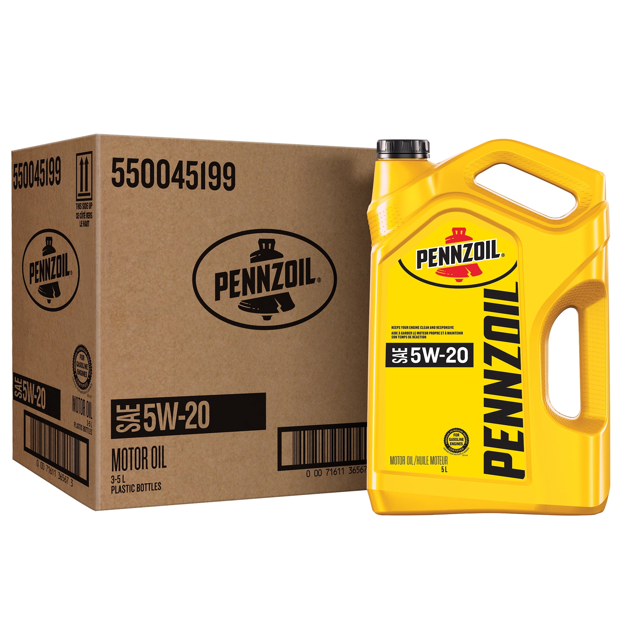 Pennzoil 5W-20 Motor Oil, 5 Litre (3 pack)