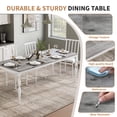 thumbnail image 4 of 78inch Farmhouse Dining Table for 6-8, Rustic Rectangular Kitchen Table with Large Tabletop, Long Wooden Dining Room Table with Heavy Duty Legs, Dinette and Dinner Desk for Party, Big Family, Table O, 4 of 6