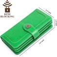 thumbnail image 4 of LAICAIW Portefeuille pour Femme en Cuir Véritable avec Blocage RFID, Grande Capacité, Portefeuille à Trois Volets pour Dames, BG-Vert Fruit, Compact, 4 of 7