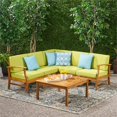 thumbnail image 2 of Noble House Perla Ensemble de Conversation en Bois Extérieur 6 Pcs avec Coussins Verts Résistants à l'Eau, 2 of 4