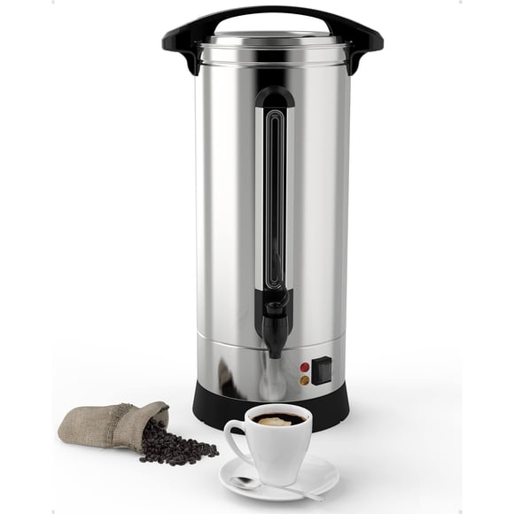 100 Cup Commercial Coffee Maker, Quick Brewing and Food Grade Stainless Steel,Large Coffee Urn Perfect For Meeting Rooms, Lounges