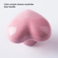 thumbnail image 2 of Ceramic Cabinet Handle Portable Heart Shape Replacement Decorative Kitchen Drawer Wardrobe Door Pull Knob Accessories Pink, 2 of 9