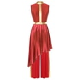 thumbnail image 1 of Lejafay Tenue de Danse de Louange pour Femme Robe de Culte Liturgique Asymétrique avec Pantalon à Jambe Grand Tenues Rouge TG, 1 of 7