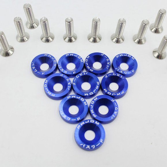 MYG 10pcs M6 Anodized Aluminum Fender Screw Washers & Bolts Auto Accessories