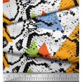 thumbnail image 2 of Soimoi Silk Fabric Animal Skin & Triangle Geometric Decor Fabric Printed Yard 42 Inch Wide, 2 of 3