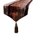 thumbnail image 1 of La HomeCentric Designer Ombre Brown Table Runner 16 x 120 pouces velours écrasé avec Tassles, 1 of 9