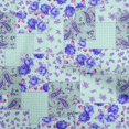 thumbnail image 1 of oneOone Cotton Poplin Turquoise Green Fabric Florals Craft Projects Decor Fabric Printed By The Yard 42 Inch Wide, 1 of 4