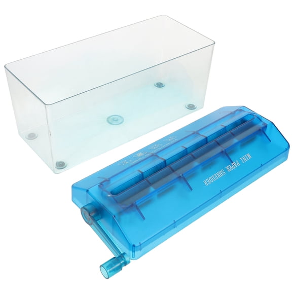 FESTFENDS Manual Paper Shredder for Home Office Sky Blue Compact Hand Crank Desktop Shredder with Steel and PP Build