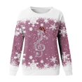 thumbnail image 4 of Kcodviy Veste Bohème de Neige Décontractée pour Femme à Imprimé de Noël, Col Rond, Longue, Veste Athlétique, Haut à Capuche à Manches, 4 of 4
