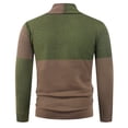 thumbnail image 5 of Lovzfmll Cardigan en Tricot à Blocs de Couleur pour Homme, Revers Cranté, devant Boutonné, Extensible, Vert Armée, G, 5 of 5