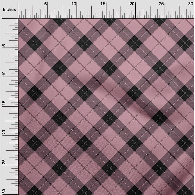 oneOone Viscose Chiffon Fabric Tartan Check Print Fabric By Yard 42 Inch Wide