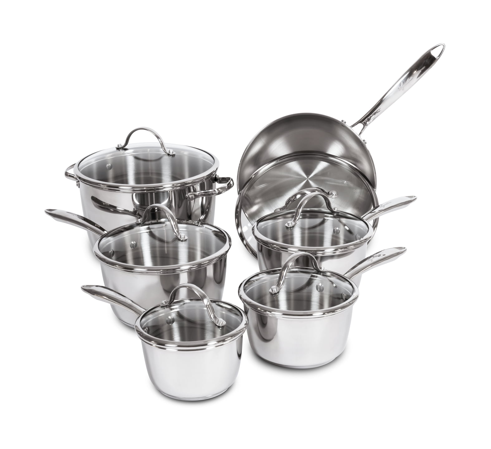 Cucina Mia Stainless Steel 12-Piece Cookware Set