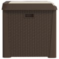 thumbnail image 5 of vidaXL Garden Storage Box with Seat Cushion Brown 125 L PP, 5 of 5