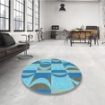 thumbnail image 4 of Ahgly Company Tapis d'Intérieur Lavable en Machine Carré Transitionnel Bleu Glacier, 4 Pieds Carré, 4 of 7