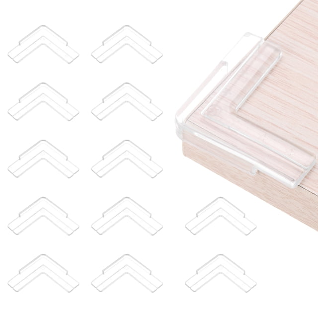 Uxcell Corner Protecteurs d'Angle 12 Pcs Protecteurs d'Angle de Table Meubles Guard et Rebords Pare-Chocs, en Forme d'Étoile et Transparents, Faits de Matériau PVC durable. Comprend 12 Protecteurs d'Angle Transparents avec Adhésif Fort pour une installation et un Retrait Faciles Sans Résidu. Idéal pour la Sécurité de Bébé et la protection des Enfants, Ces Protecteurs Offrent une Couverture Antidérapante pour les Coins de Meubles avec une surface Douce et flexible. Dimensions : 45 x 14 x 3 mm.