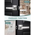 thumbnail image 3 of Brushed Nickel Door Handles Nickel Door Lever Privacy Use Door Lock Set Interior Bathroom/Bedroom Door Handle Satin Nickel Reversible for Left Right Sided Doors, 3 of 7