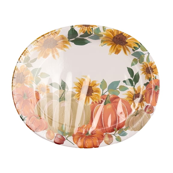 Way to Celebrate 8 Counts Oval Sunflower Pattern Plate