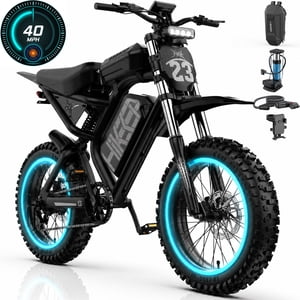 HiKeep 20 Vélo électrique Fat Tire de pouce pour adultes, 1500W 3000W Vélo de montagne E Peak, 52V 40Ah Batterie, Max 40MPH La petite moto, UL2849