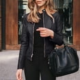 thumbnail image 1 of PVCS Women Long Sleeve Open Front Short Cardigan Short Suit Jacket Coat Top, 1 of 8