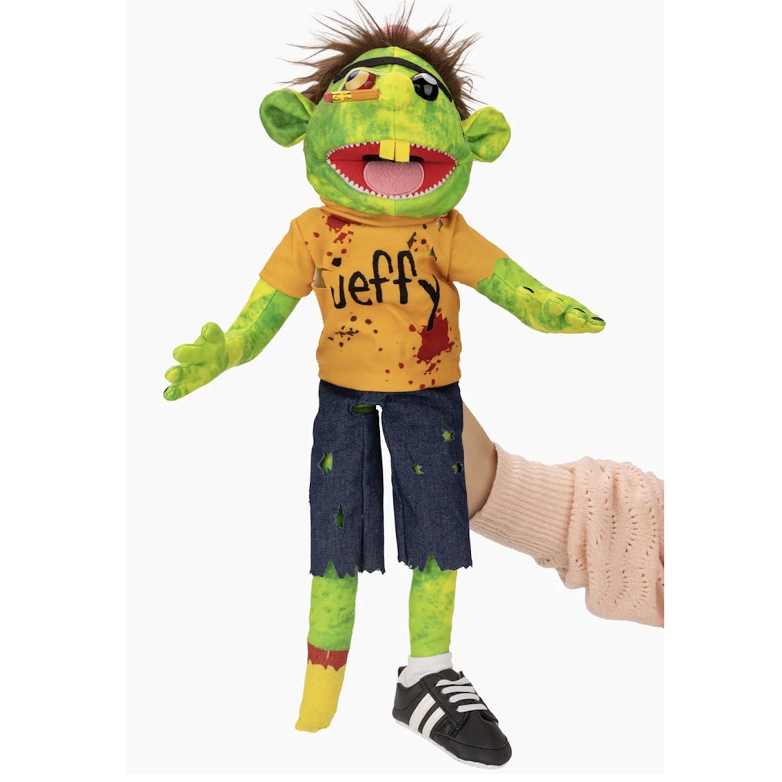Jeffy Puppet Hand Puppet with Working Mouth, Soft Plush Toy for Boys and Girls, Funny Puppets Toy, Kid's Gift for Birthday, Christmas, Halloween Party,A